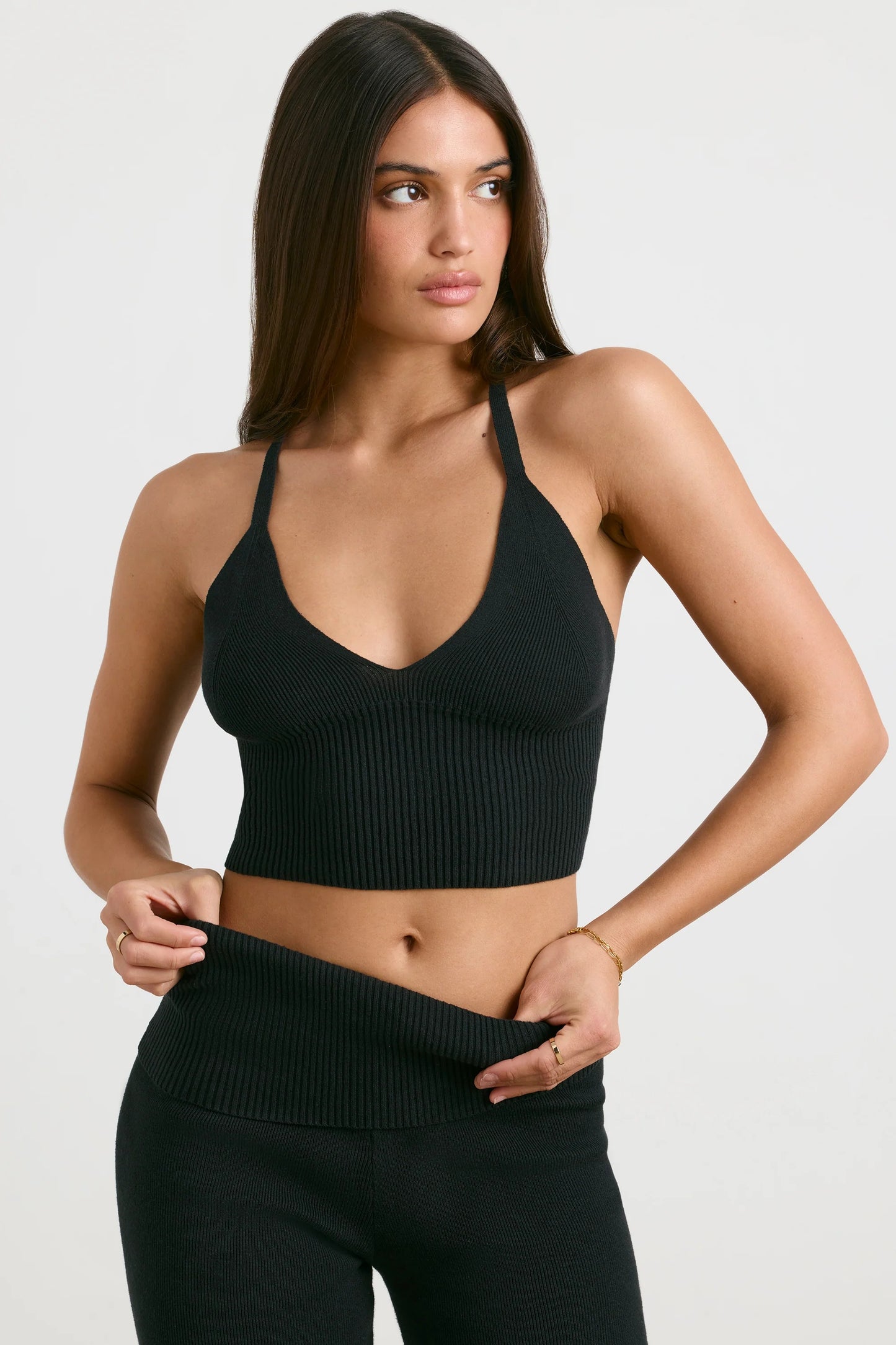 Eternal - Chunky Knit Tank Top in Black