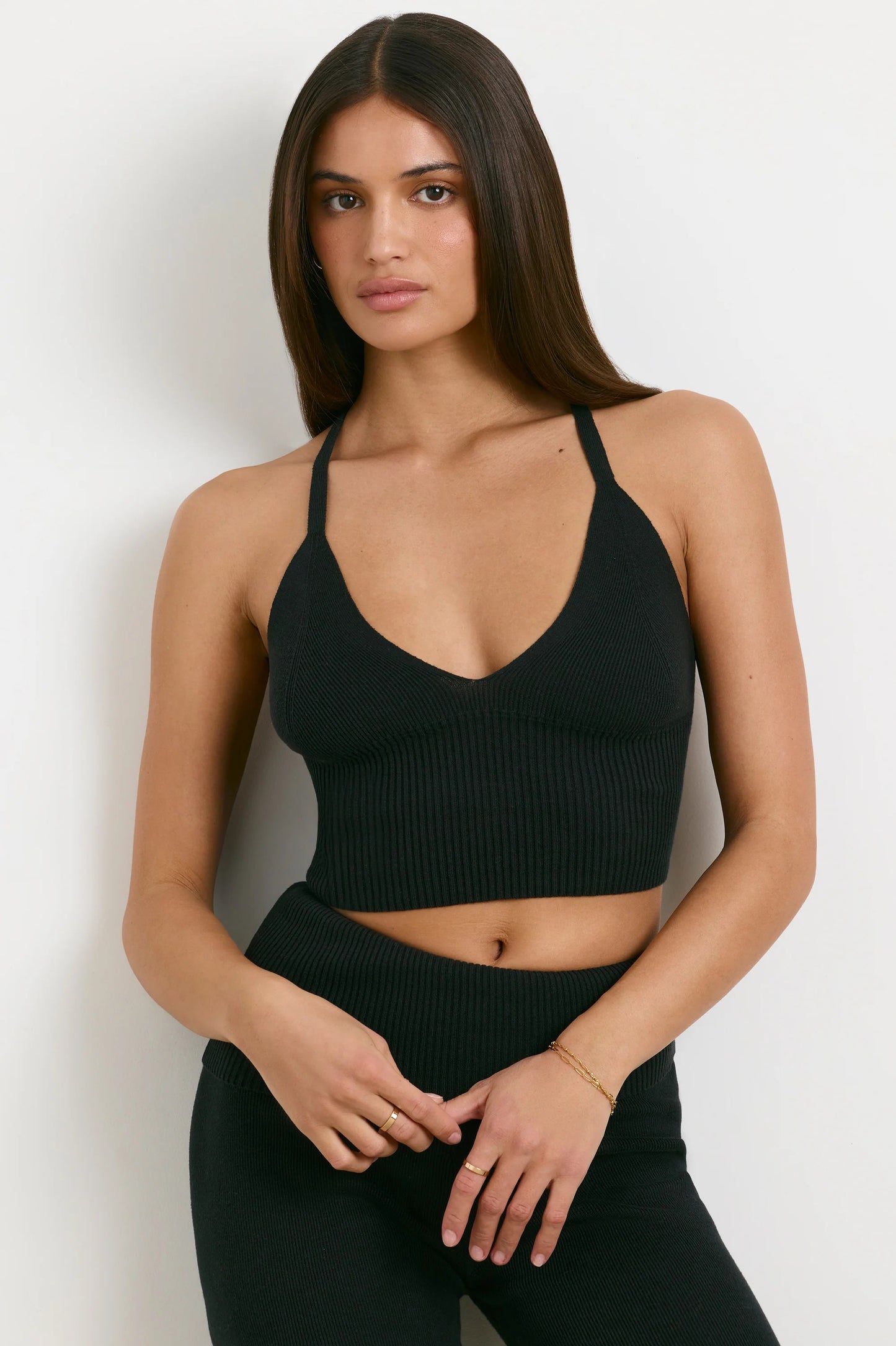 Eternal - Chunky Knit Tank Top in Black