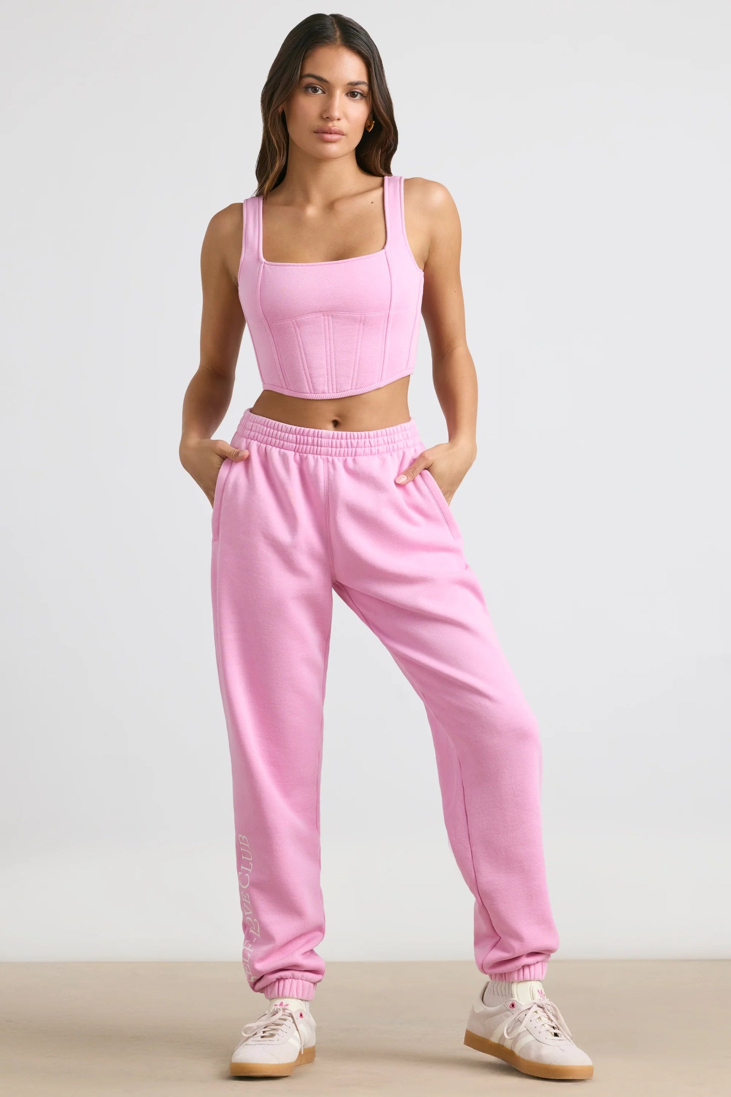 Desire - Corset Crop Top in Bubblegum Pink
